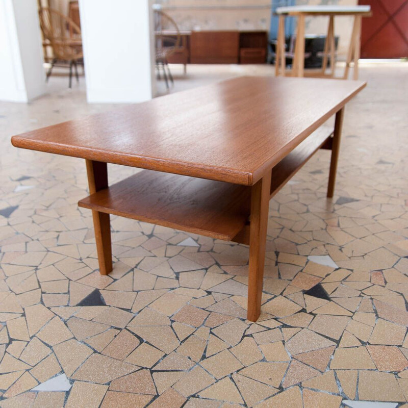 Vintage coffee table in teak Scandinavian 1960s