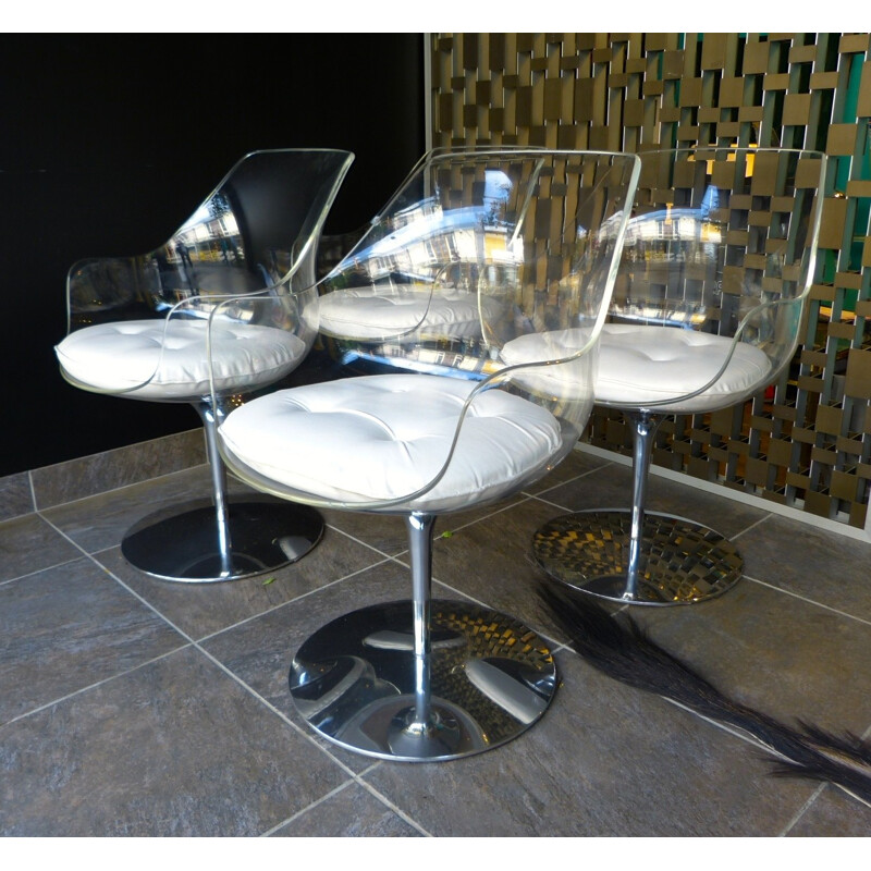 4 "Champagne" chairs, Estelle LAVERNE - 1950s