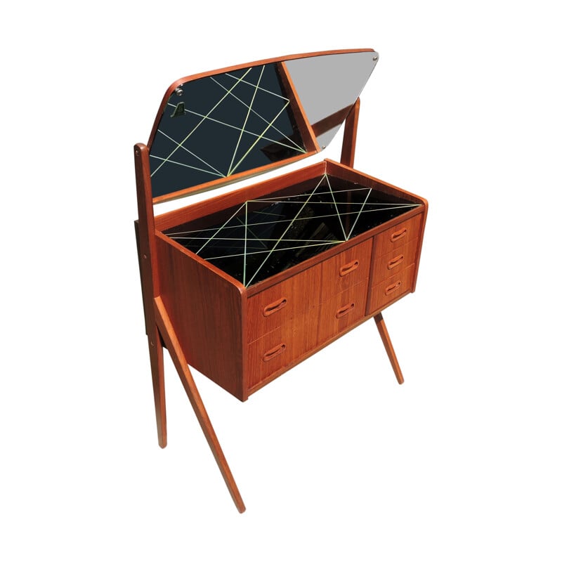 Vintage danish dressing table for AG Spejl Kobberbeskyttet 1960