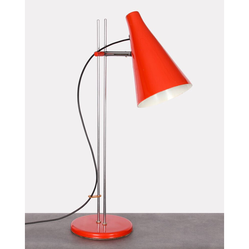 Vintage lamp for Lidokov in red metal 1960