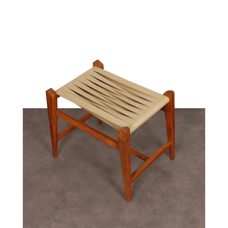 Vintage Czech wooden stool 1940