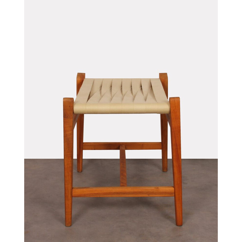 Tabouret vintage tchèque en bois 1940