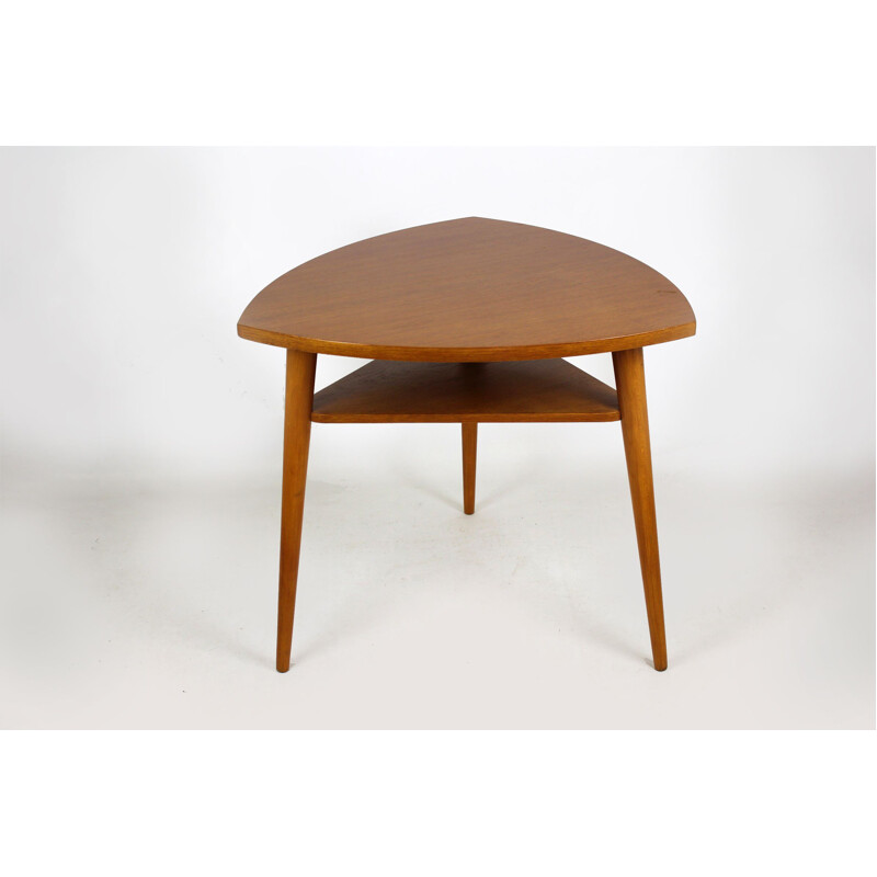 Vintage tripod coffee table for Cesky Nabytek in wood 1960