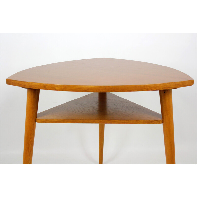 Vintage tripod coffee table for Cesky Nabytek in wood 1960