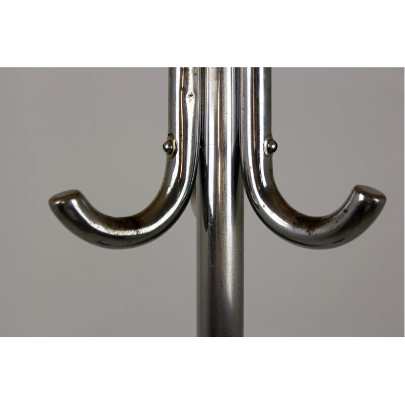 Vintage coat rack with umberella stand in chrome steel 1940