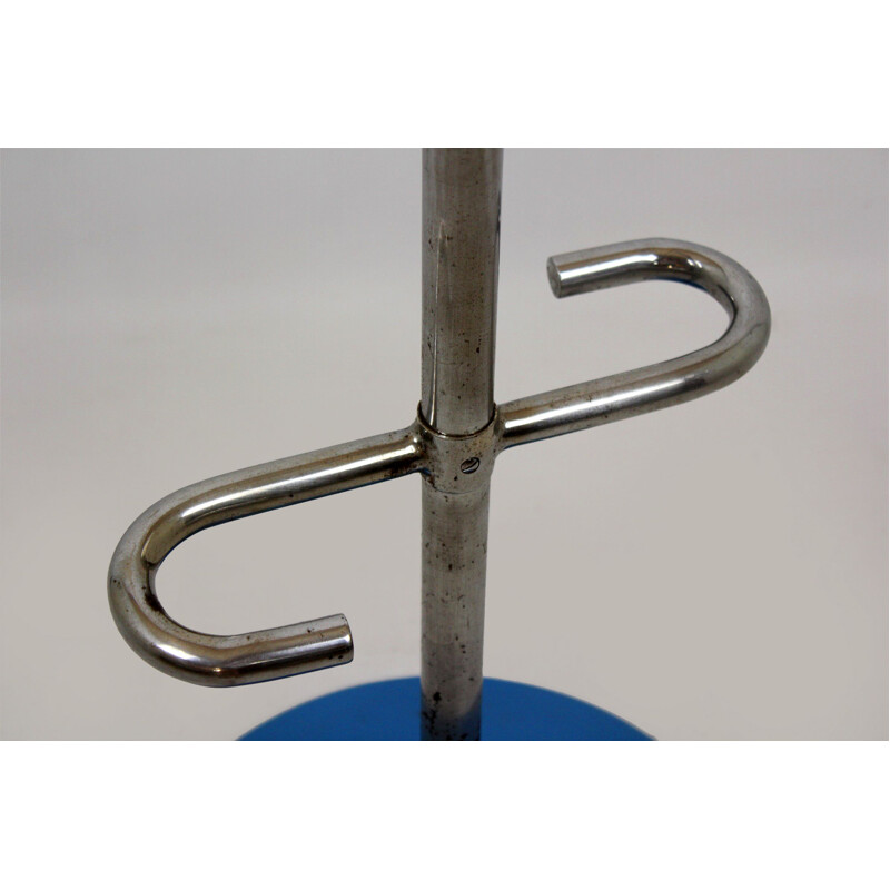 Vintage coat rack with umberella stand in chrome steel 1940