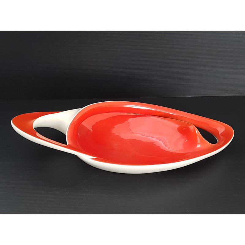 Vintage fruit cup for Vibi Torino in red ceramic 1950