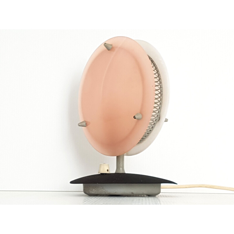Pink Italian vintage lamp in plexiglas and steel 1950