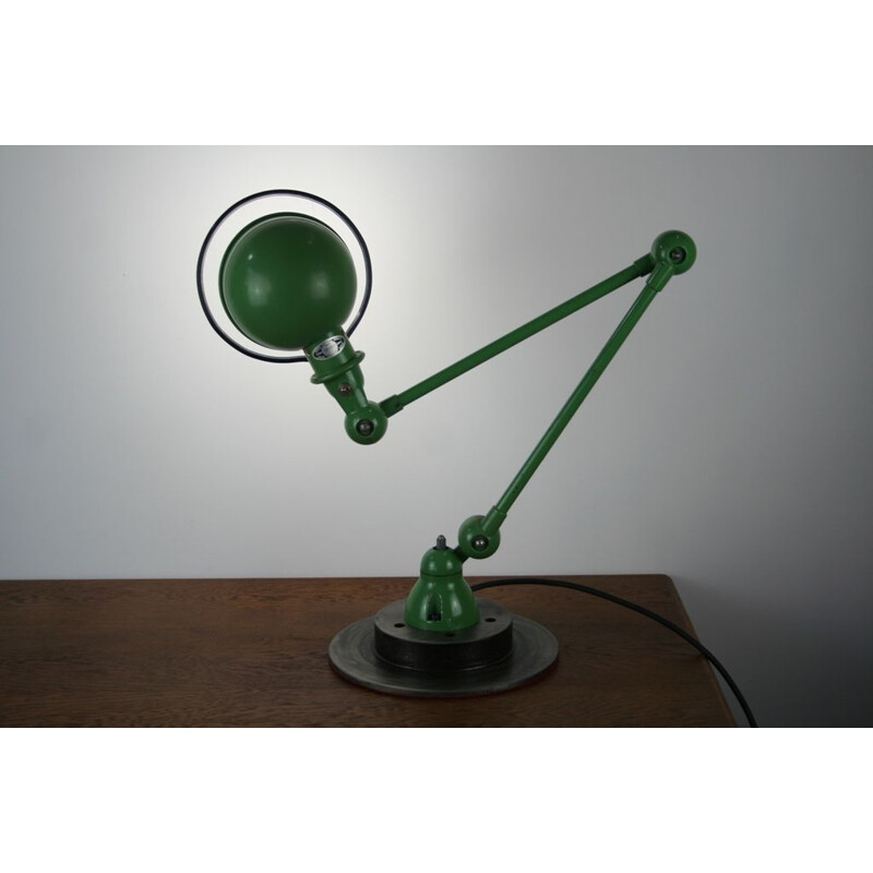 Vintage lamp for Jieldé in green steel 1950
