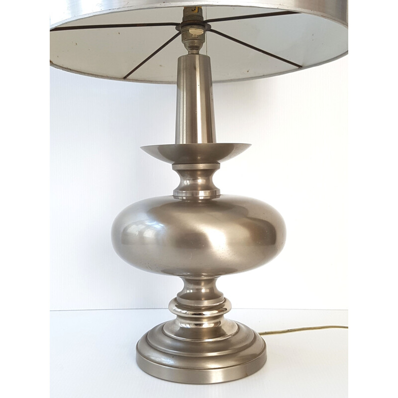 Vintage-Lampe aus versilbertem Stahl, Frankreich 1970