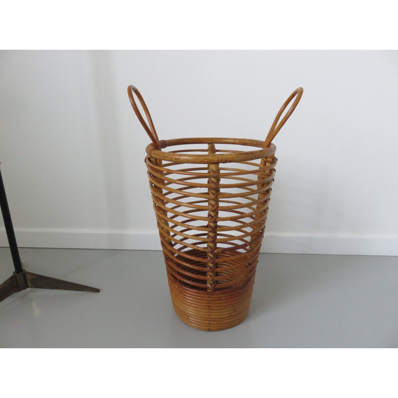 Vintage umbrella holder in rattan from the 60s