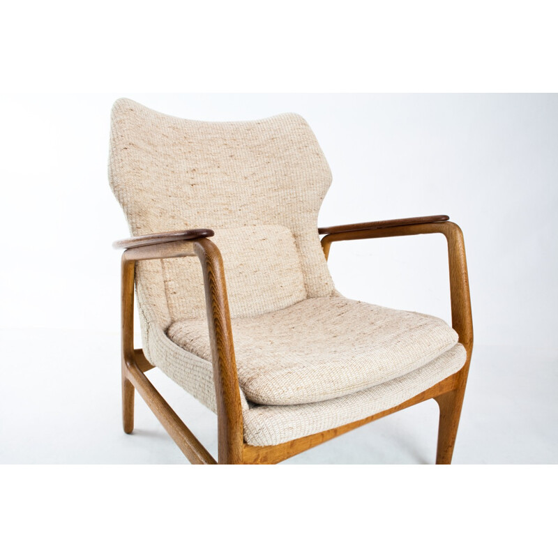 Fauteuil en teck, chêne et tissu beige Bovenkamp, Aksel BENDER MADSEN - 1960