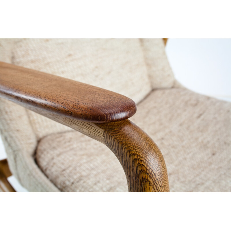 Bovenkamp teak, oak and beige fabric armchair, Aksel BENDER MADSEN - 1960s