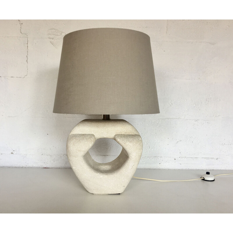 Vintage table lamp in stone by Albert Tormos, France, 1970