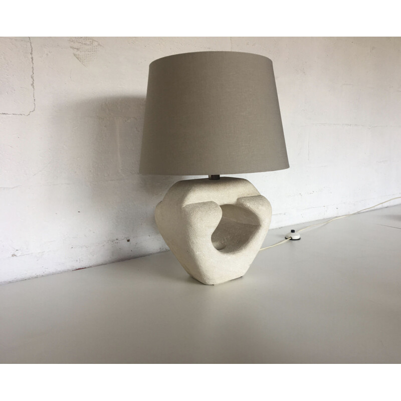 Vintage table lamp in stone by Albert Tormos, France, 1970