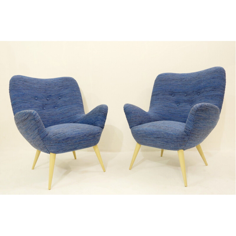 Vintage pair of Italian armchairs from the 50s