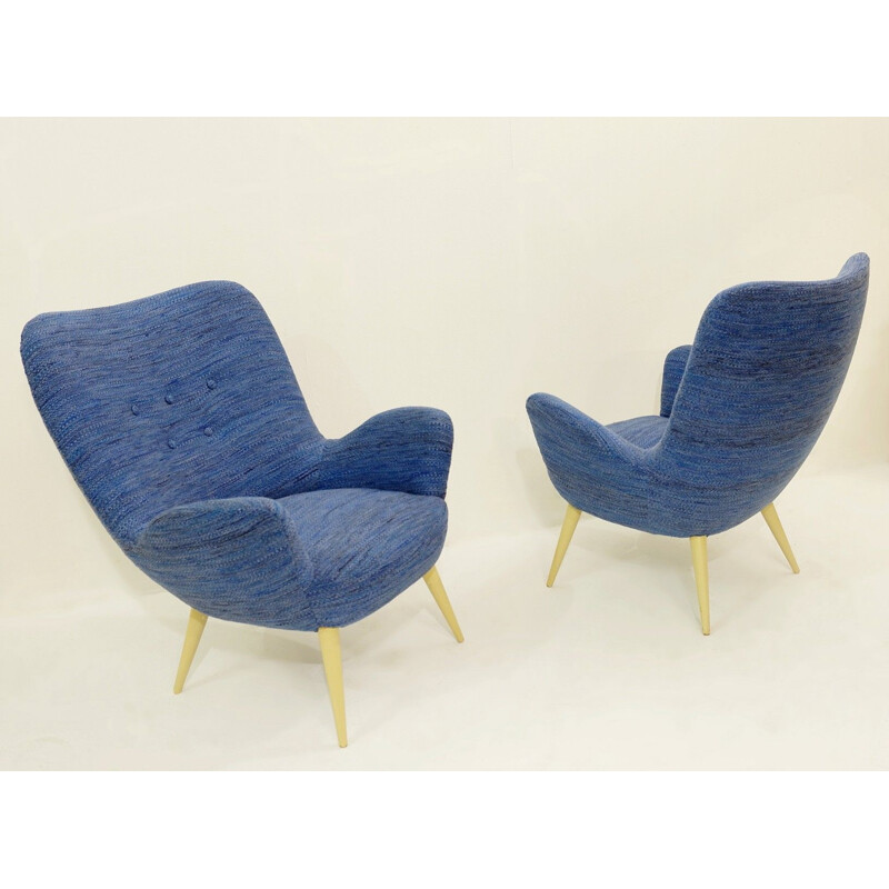 Vintage pair of Italian armchairs from the 50s