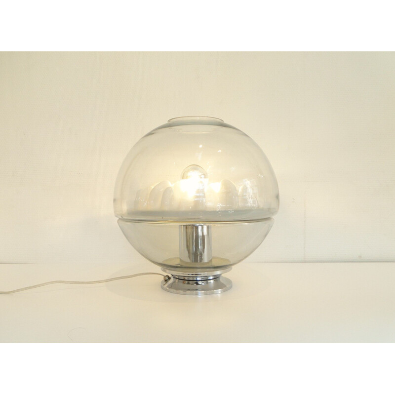 Lampe globe space age en verre de murano 1970