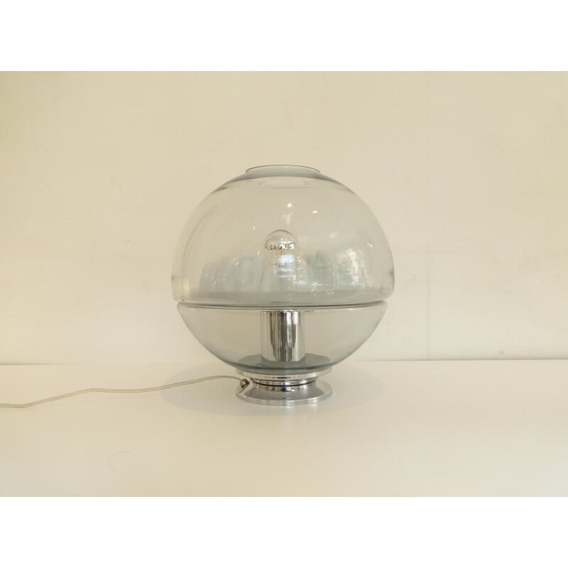 Lampe globe space age en verre de murano 1970