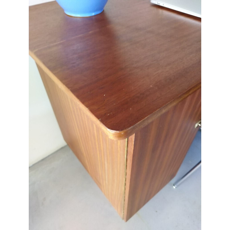 Vintage desk in dark wood 1960