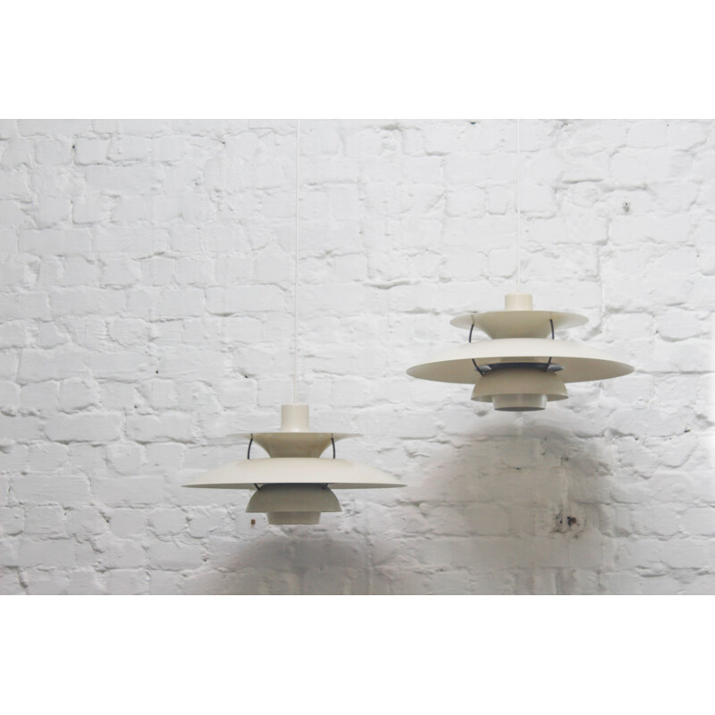 2 vintage hanging lamps PH5 Louis Poulsen by Poul Henningsen 1950s