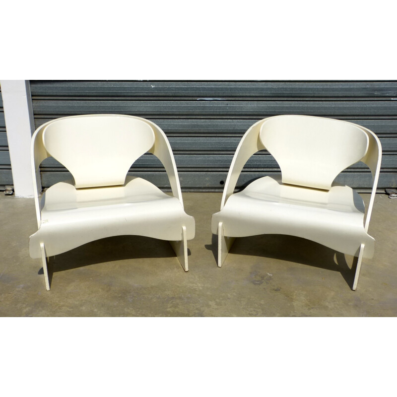 Pair of armchairs 4801, Joe COLOMBO - 1965