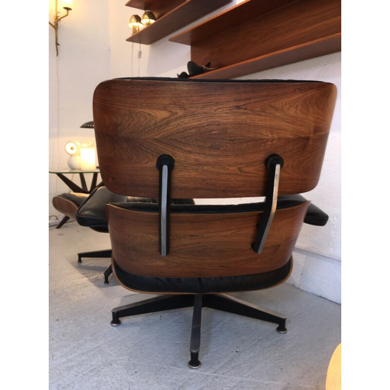 Vintage lounge chair Eames in rosewood Edition Herman Miller 1975