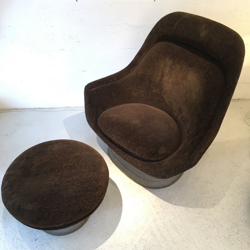 Vintage armchair and ottoman by Warren Platner Knoll Edition 1960