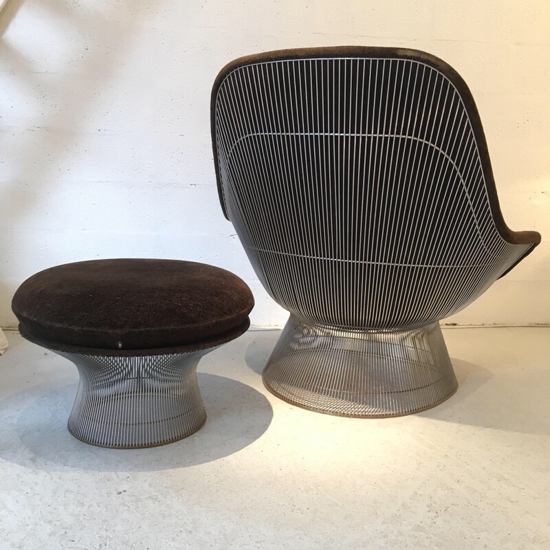 Vintage armchair and ottoman by Warren Platner Knoll Edition 1960