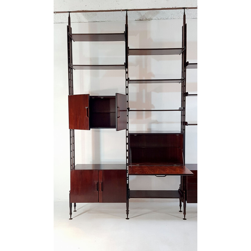 Vintage wall unit bookcase Italy 1950s