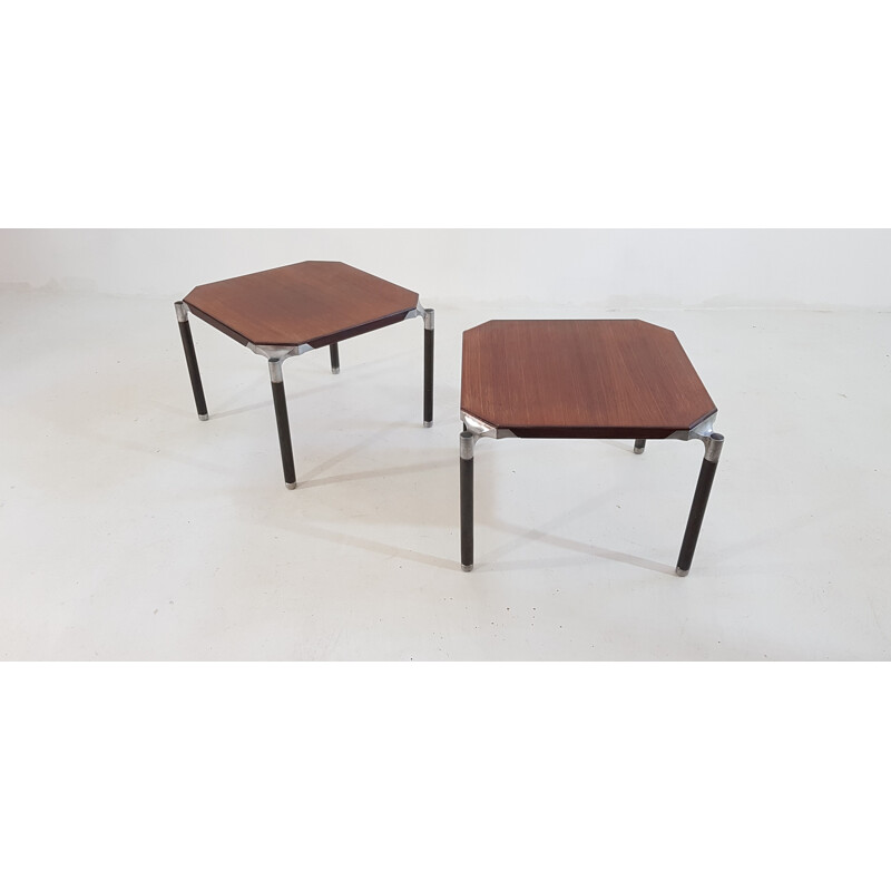 Vintage side tables Mim Roma in mahogany circa 1950