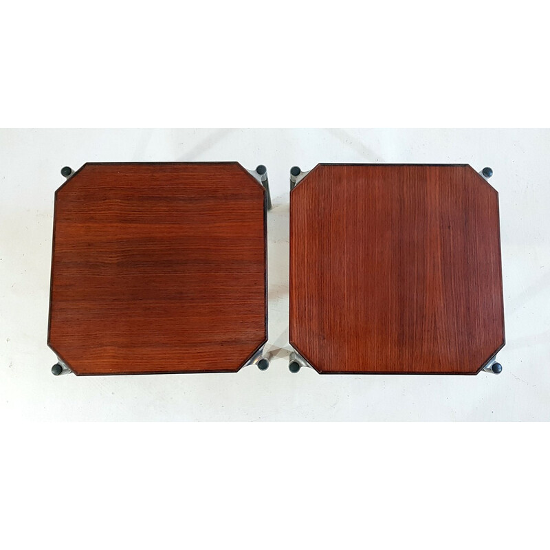 Vintage side tables Mim Roma in mahogany circa 1950