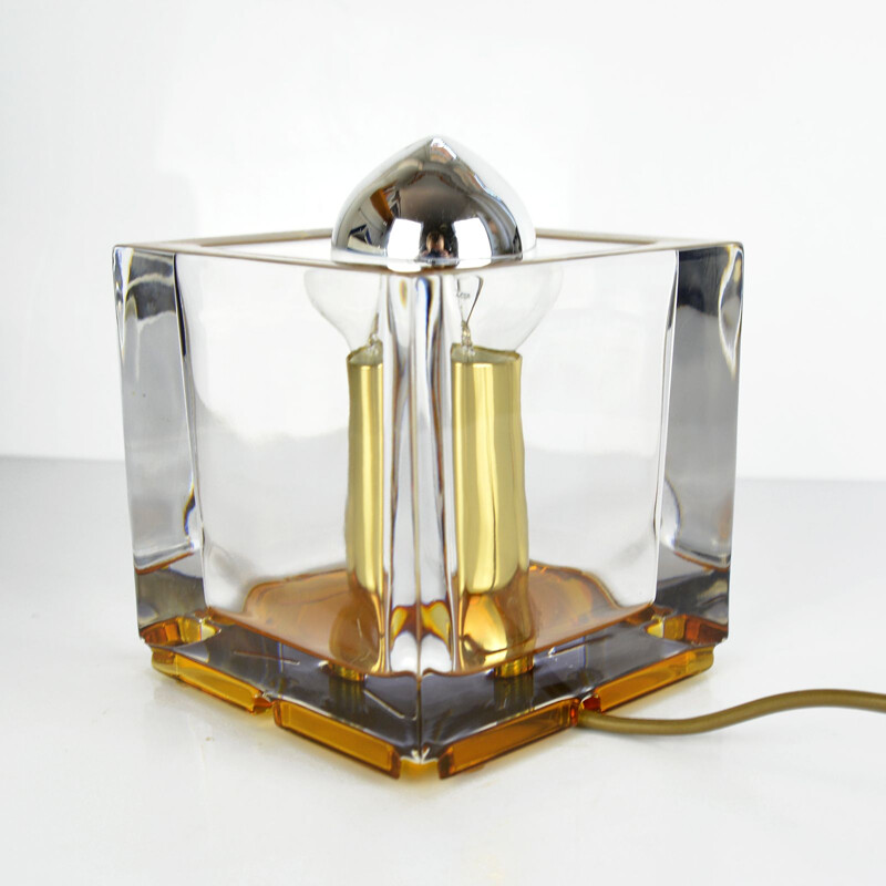 Vintage night lamp Ice Cube by Preciosa for Nachtmann Leuchten, Czechoslovakia 80s