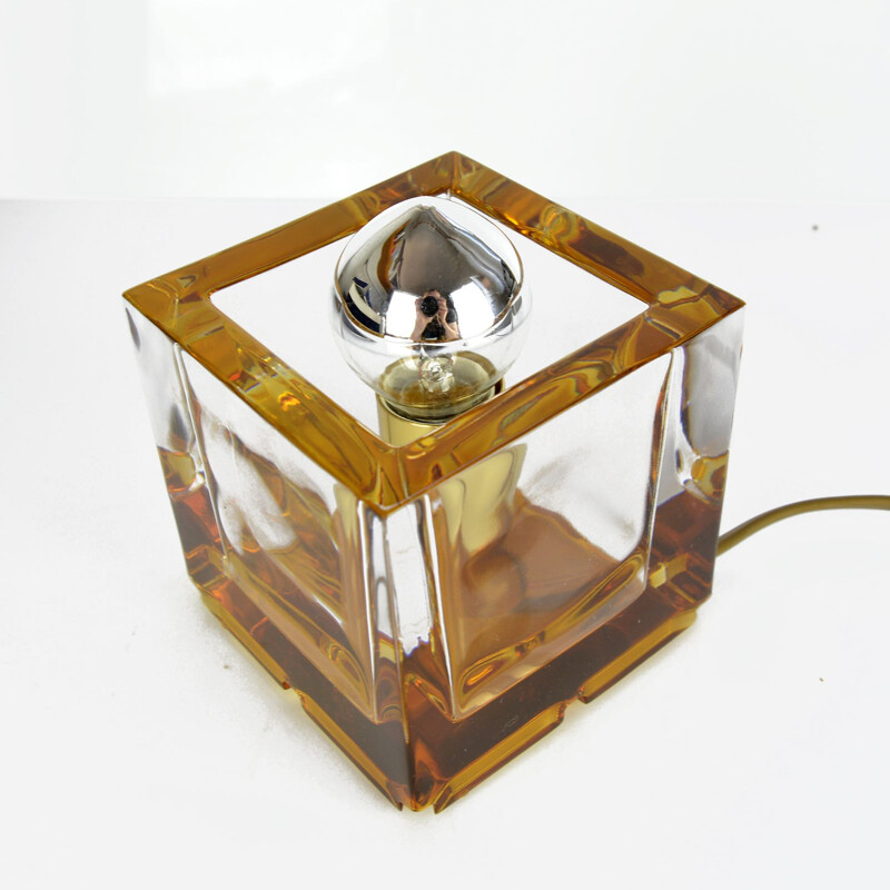 Vintage night lamp Ice Cube by Preciosa for Nachtmann Leuchten, Czechoslovakia 80s