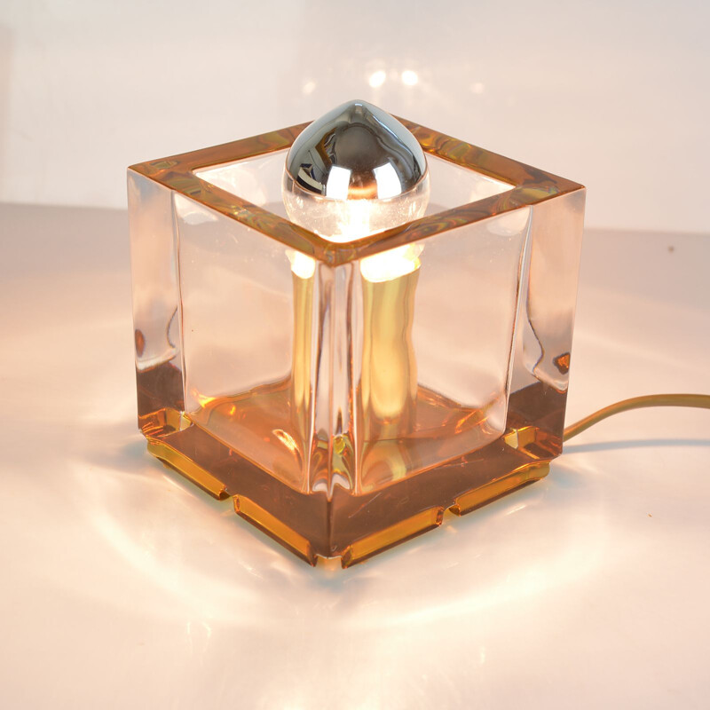 Vintage night lamp Ice Cube by Preciosa for Nachtmann Leuchten, Czechoslovakia 80s