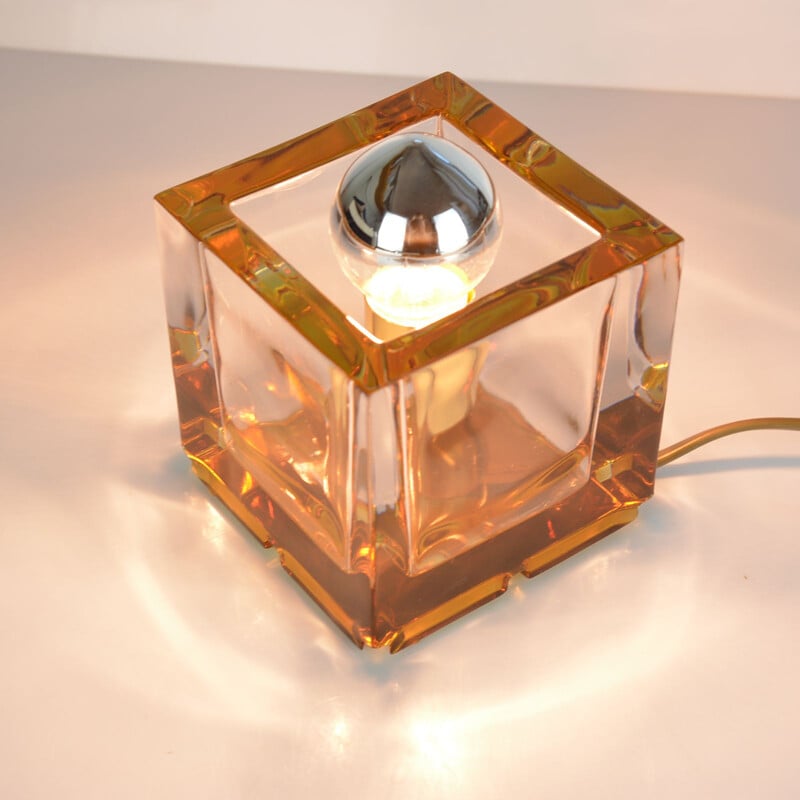 Vintage night lamp Ice Cube by Preciosa for Nachtmann Leuchten, Czechoslovakia 80s