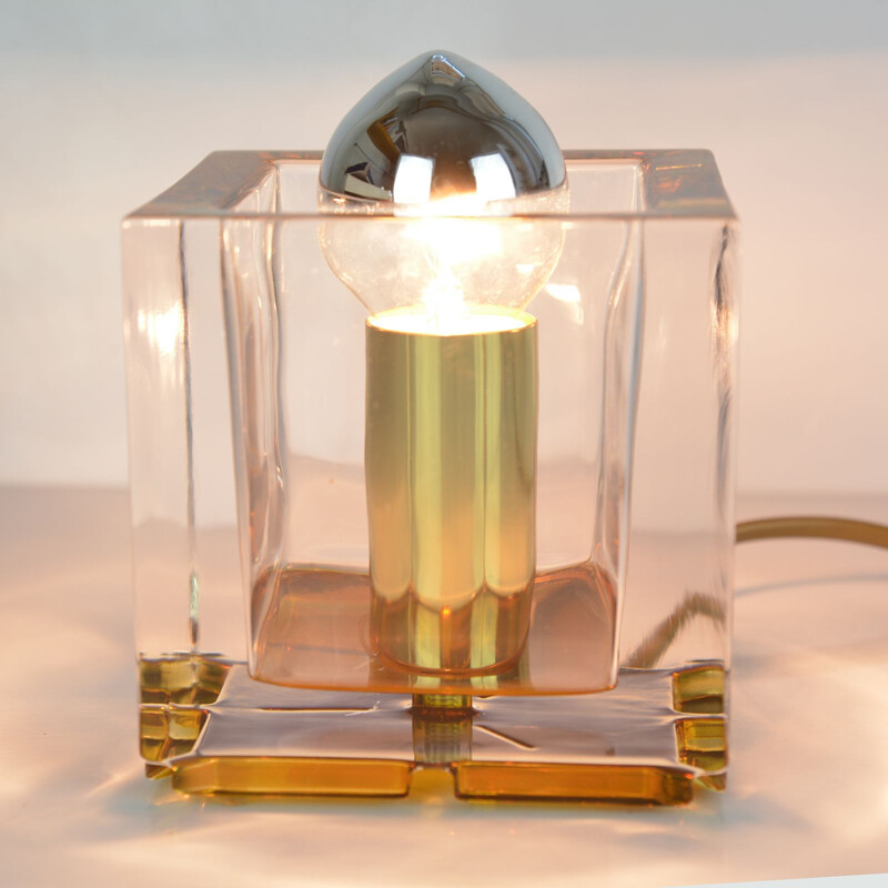 Vintage night lamp Ice Cube by Preciosa for Nachtmann Leuchten, Czechoslovakia 80s