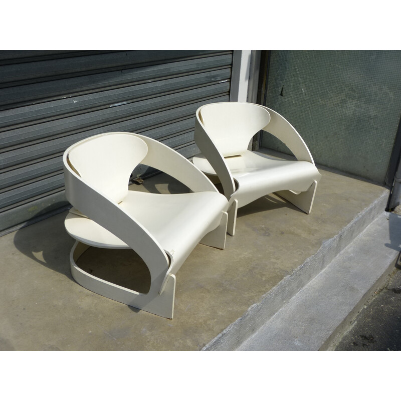 Pair of armchairs 4801, Joe COLOMBO - 1965