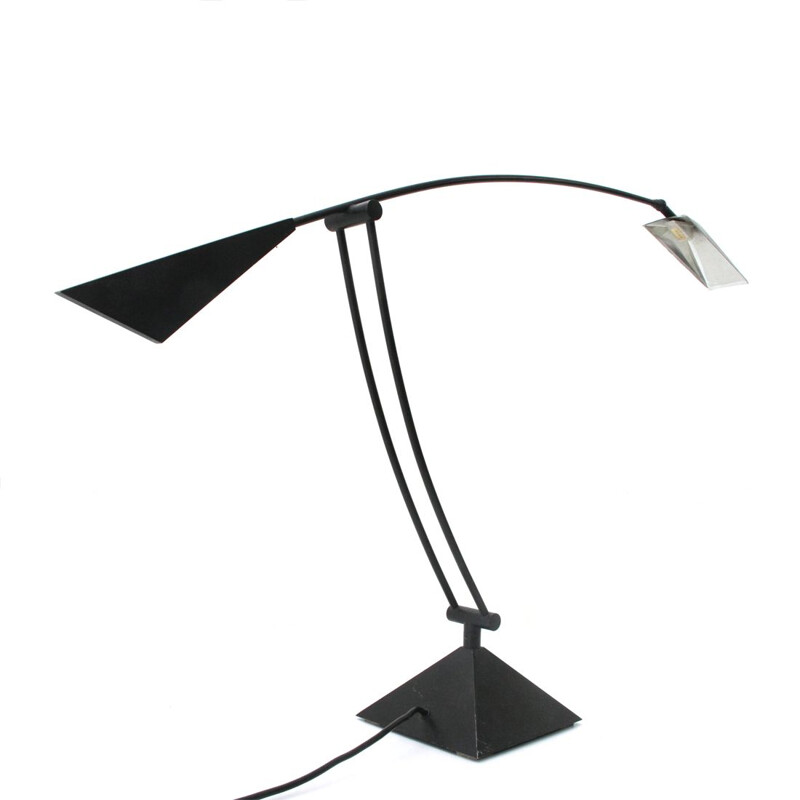 Lampe de table vintage métal noir Italie années 1980