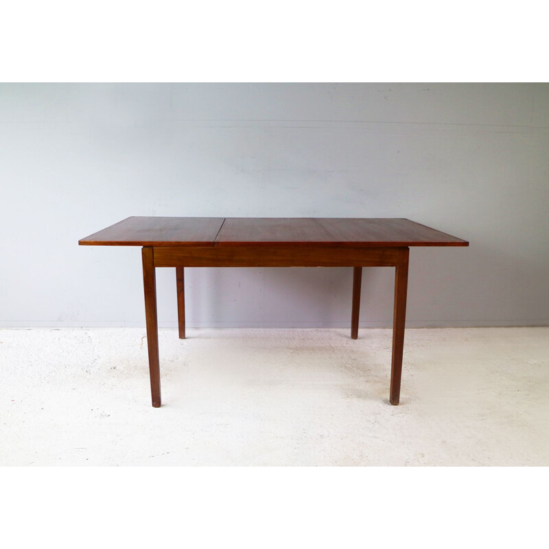 Vintage dining table solid Afrormosia extending Denmark 1970s