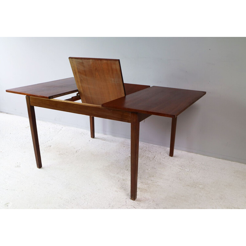 Vintage dining table solid Afrormosia extending Denmark 1970s