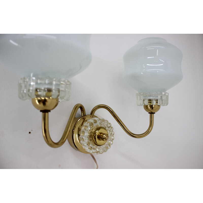 Set of one vintage chandelier and one wall lamp