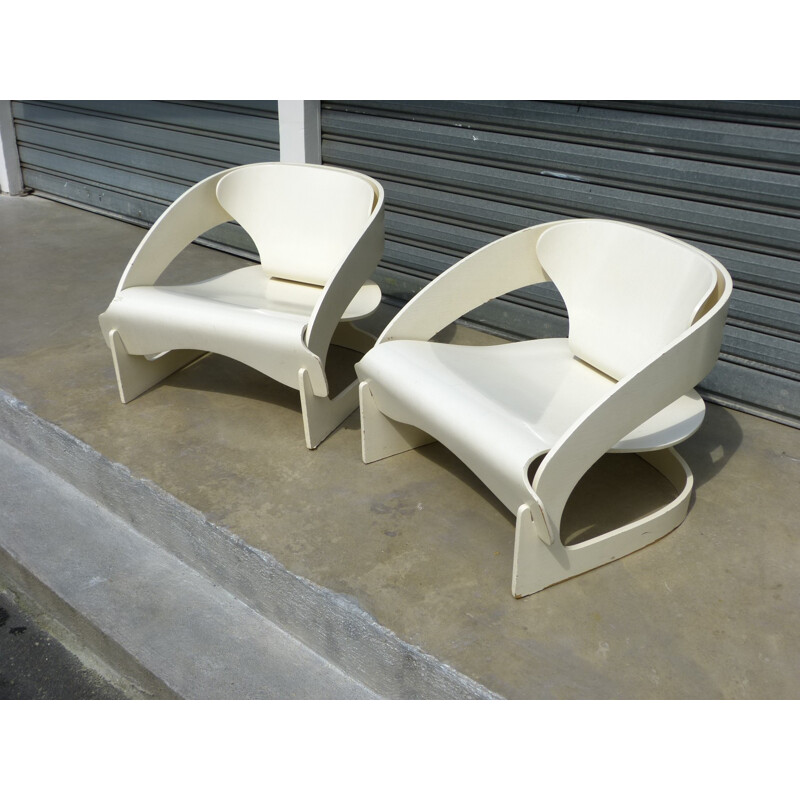 Pair of armchairs 4801, Joe COLOMBO - 1965