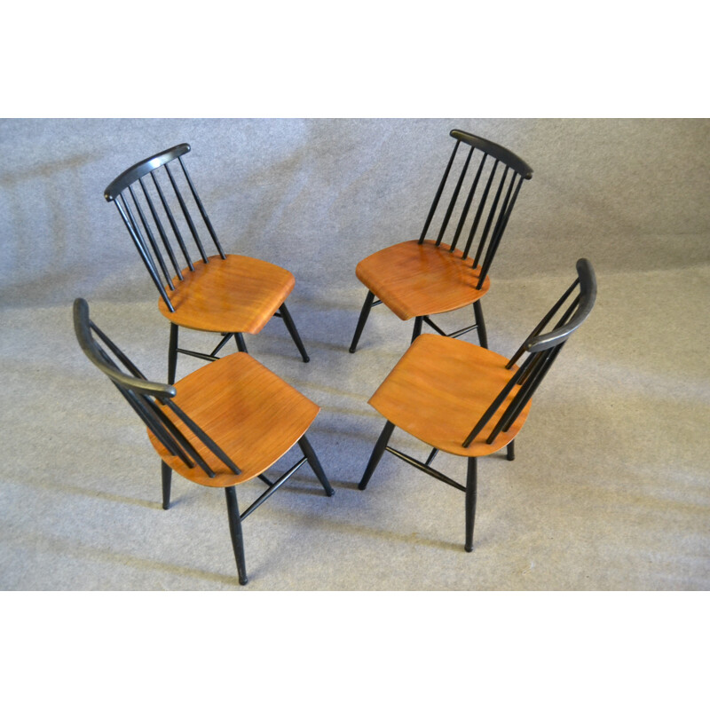 Set of 4 Fanett dining chairs, Illmari TAPIOVAARA - 1960s