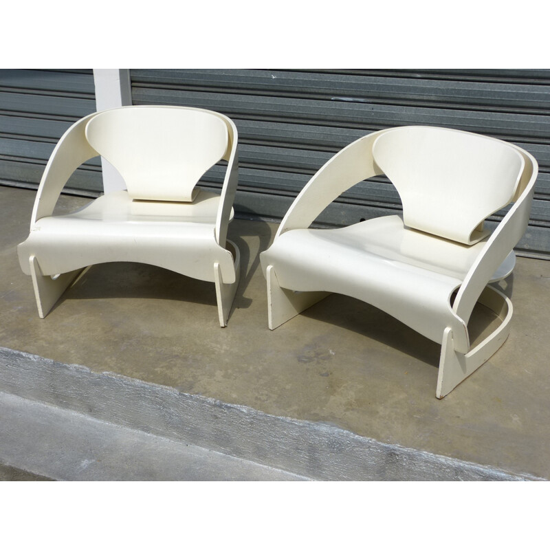 Pair of armchairs 4801, Joe COLOMBO - 1965