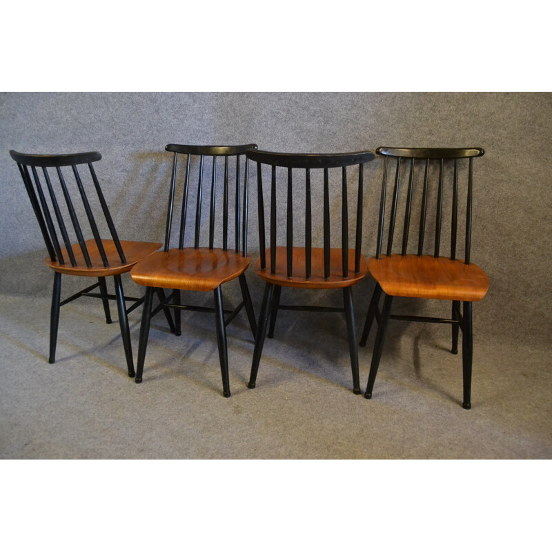 Set of 4 Fanett dining chairs, Illmari TAPIOVAARA - 1960s