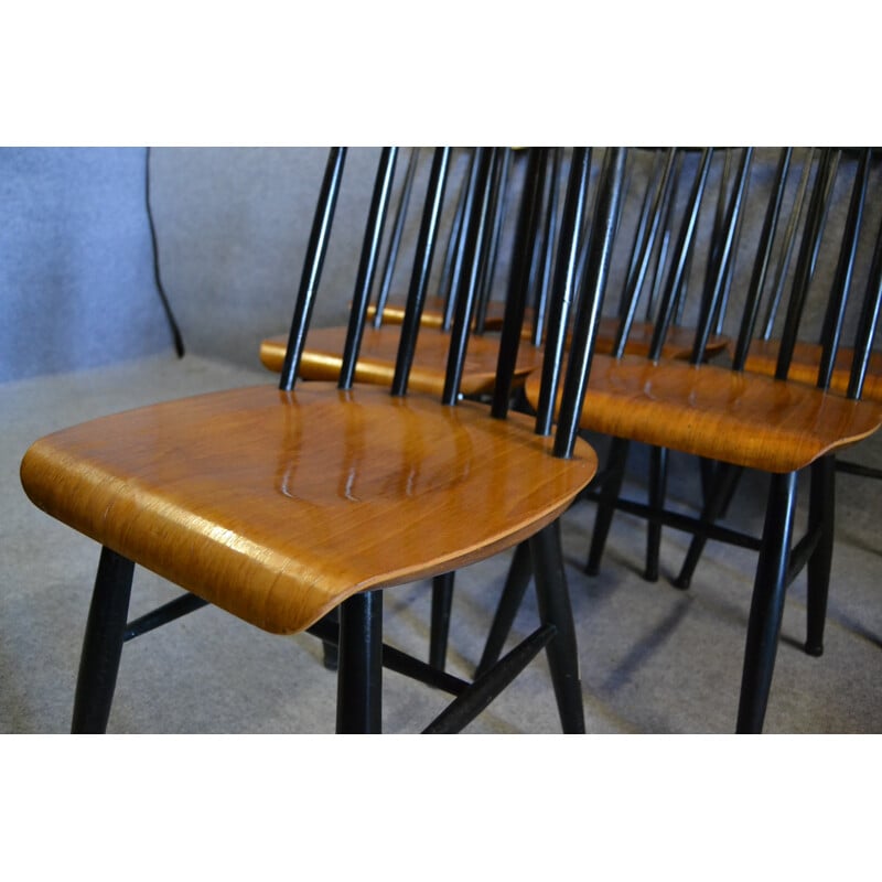 Set of 4 Fanett dining chairs, Illmari TAPIOVAARA - 1960s