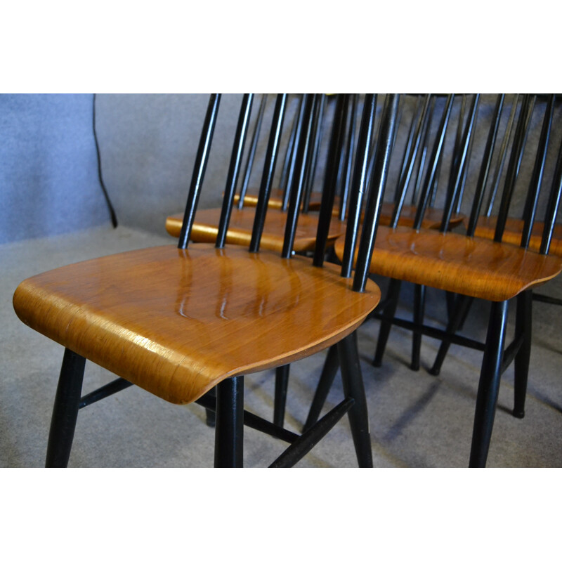 Suite de 4 chaises Fanett en hêtre, Ilmari TAPIOVAARA - 1960