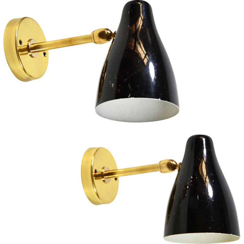 Set of 2 vintage wall lamps Italy 1950s