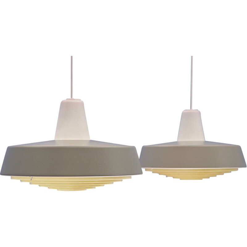 Pair of Danish pendant lamps in metal for Louis Poulsen